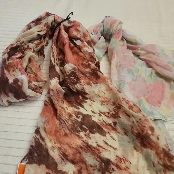 Scarf Bundle Floral abstract Winter Lagenlook Casual Coastal Cottagecore - Picture 5 of 5